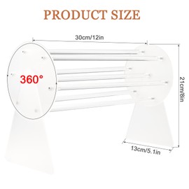 MOKIDO Claw Clip Organiser, 360 Degree Rotating Hair Clip Holder, Hair Clips Storage, Acrylic Headband Organiser, Hair Clips Organiser for Storing Clips and Hair Bands