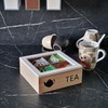 The Square Wooden Herbal Tea Box with 4 Tea Boxes,