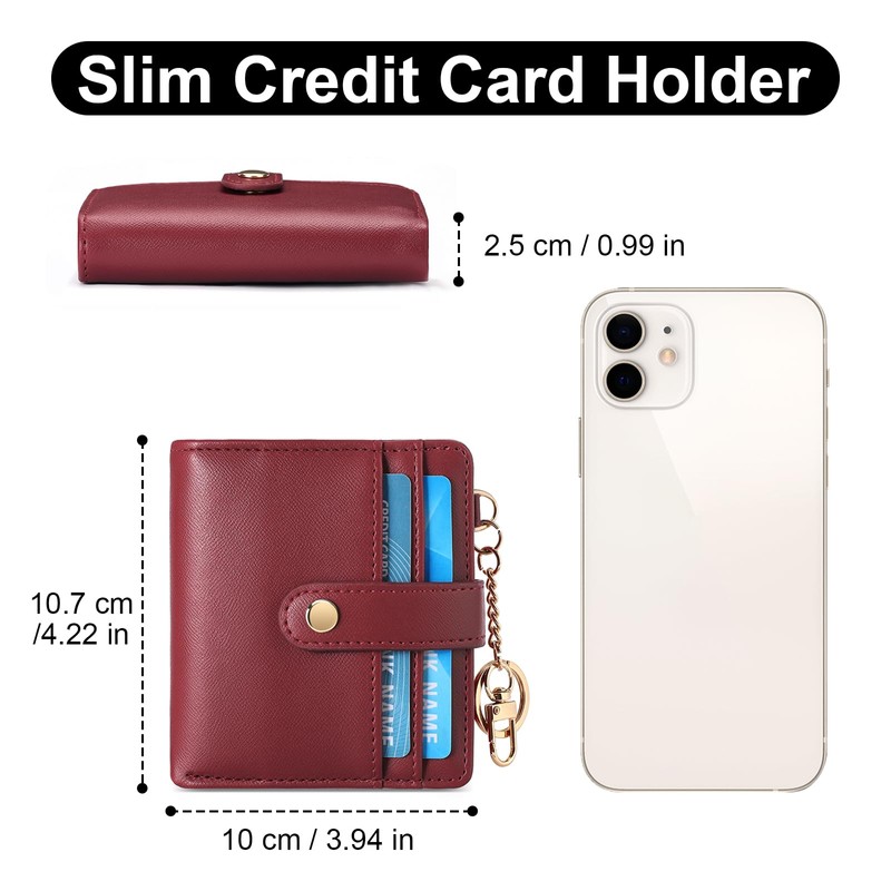 SENDEFN Small Woman Leather Wallet Credit Card Holder with ID