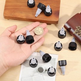 beinkmake 50Pcs Squeeze Bottle Cap 20/410 Twist Bottle Caps Replacement Natural Twist Top Caps Black Lid for Extruded Glue Paint Bottles
