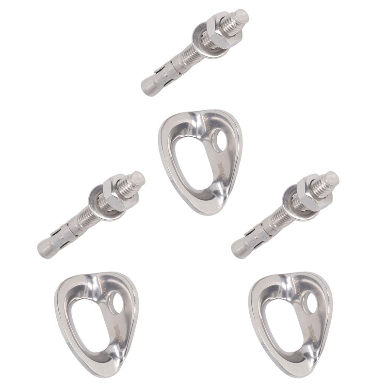 3Pair Rock Climbing Bolt Hanger Stainless Steel Climbing Anchor for