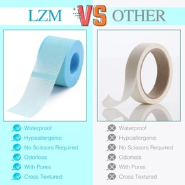 LZM Lash Tape for Eyelash Extensions - Eyelash Tape Silicone Gel Eyelash Extension Tape for Sensitive Skin Pain-Free Removal Breathable Micro-Porous Lash Extensions Tape (0.5in x 4yd, 2Rolls, Purple)