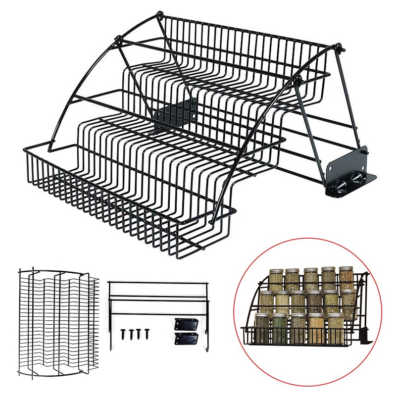 ILWorkTLs 3 Tier Spice Rack Organizer, Retractable Kitchen Storage Organiser,Pull