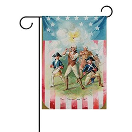 ZZKKO Double Sided Fourth July 1776 American Independence Day Polyester Garden Flag Banner 12 x 18 Inch for Outdoor Home Garden Flower Pot Decor
