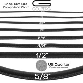 GOLBERG Elastic Shock Cord - 2.5mm, 1/32, 1/16, 3/16, 5/16, 1/8, 3/8, 5/8, 1/4, 1/2 inch Diameter - 10, 25, 50, 100 ft Lengths - Made in The USA (Olive Drab, 3/16in x 10ft)