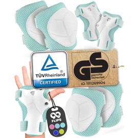 99FLIPS Knee Pads for Kids - Kids Knee and Elbow Pads for Children - Scooter Knee Pads Skate Pads Skateboard Pads - Size XS Mint - Elbow and Knee Pads Kids Kids Knee Pads