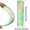 4 PCS Flexible Small Ruler,6 inch Plastic Ruler,Shatterproof Straight Edge