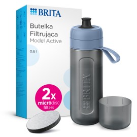 BRITA Sport-Wasserfilterflasche Modell Active Dark Blue (600 ml) – Quetschbare BPA-freie Flasche für unterwegs, filtert Chlor, organische Verunreinigungen, Hormone & Pestizide und bewahrt wichtige