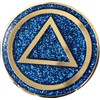 AA Circle Triangle Logo Reflex Blue Glitter Gold Plated Chip
