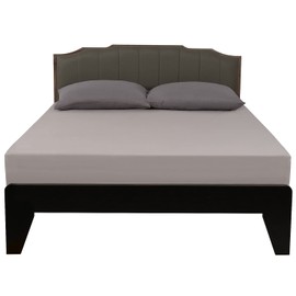 Lirex Fitted Sheet 140 x 200 cm 100% Cotton 300 Thread Count Soft Breathable Fitted Sheet, Grey