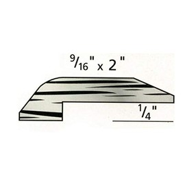 Solid Red Oak Interior Threshold - Style 2-72 inches Long