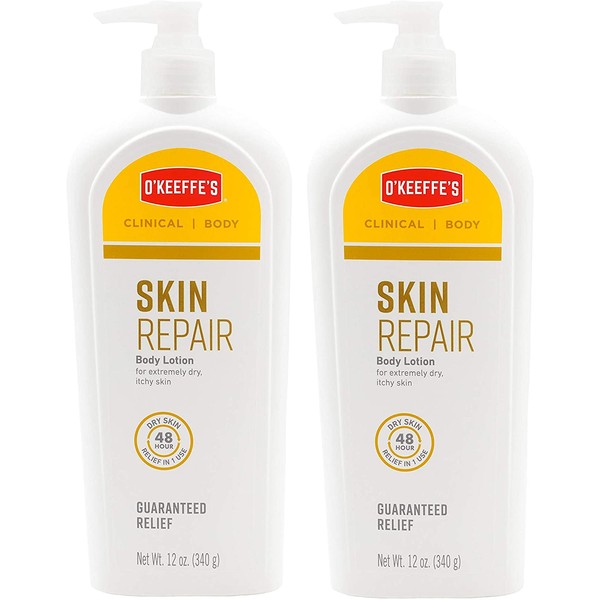 O'Keeffe's Skin Repair Body Lotion and Dry Skin Moisturizer, Pump Bottle, 12 ounce, (Pack of 2) (102998)