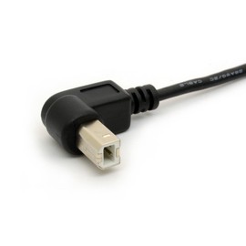 1.5M USB to Printer Adapter Cables 90 Degree USB 2.0 A male to B Up Angle Plug Converter Lead 480Mbps High Speed Adaptor Scanner Extension Cord (Down)