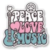 2 x 10cm/100mm Love Peace Music Window Cling Sticker Car
