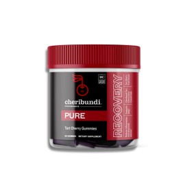 Cheribundi 100% Tart Cherry Gummies Pure Performance for Maximum Recovery with 25 Tart Cherries & 20 Calories per Serving - Powerful Antioxidant, Non-GMO, Gluten Free, Vegan - 60 Count (30 Servings)