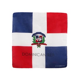 Motique Accessories Large Cotton Bandanas - República Dominicana Flag- Red Navy and White (Dominican Republic)