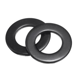 sourcing map 2 Pcs M27 Stainless Steel Flat Washers, 27mm ID x 50mm OD x 4mm Thick Black Zinc Plated Metal Washers for Screws and Bolts
