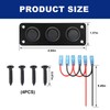 Gasedin 3 Gang Rocker Toggle Switch Panel, DC 12V 20A