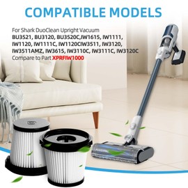 6 Pack IW3511 BU3521 Filter Replacements for Shark Detect Pro IW3511 IW1111 IW1120 Lightweight Cordless Stick Vacuum, for Shark BU3523 Cleaner with Auto-Empty System, Part XPRFIW1000