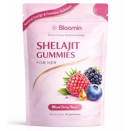 Bloomin Shilajit Gummies for Women – Daily Feminine Wellness & Energy Support, Herbal Berry Gummies for Mood, Balance & Vitality – 30 Gummies