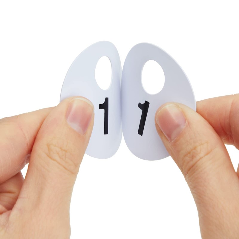 2 Sets of Round Numbered Tags 1-300, Double-Sided Plastic Coat