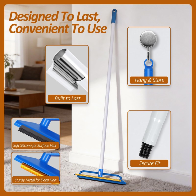 Topmart Carpet Rake with 60" Long Adjustable Handle