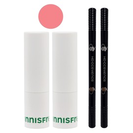 Innisfree Airy Matte Lipstick 4 Soft Rose 2pcs + Eyebrow Dark Brown 2pcs / 이니스프리 에어리 매트 립스틱 4 소프트 로즈 2개+아이브로우 흑갈색 2개