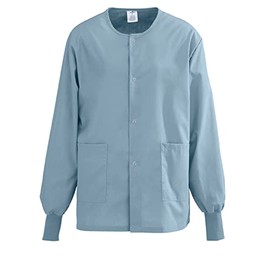 Medline PerforMAX 829 Unisex Snap-Front Warm-Up Jacket, Misty, Size Small