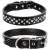 Bbmmayy Rhinestones Dog Collar, Adjustable Sparkly Crystal Studded Genuine Leather