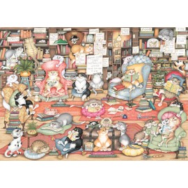 Ravensburger Crazy Cats Bookclub 1000 Piece Jigsaw Puzzles for Adults and Kids Age 12 Years Up - Animals