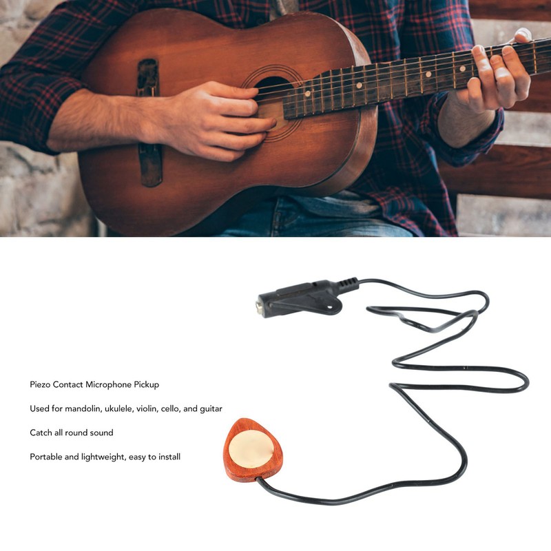 Piezoelectric Pickup with Heart Shape Pick Contact Microphone Transducer for