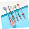 WOONEKY 5pcs Xmas Themed Makeup Brush for Girls Creative Cosmetic