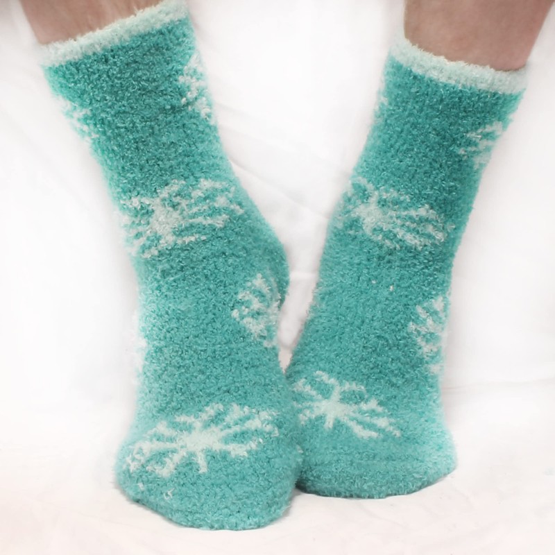 Assorted Super Soft Warm Microfiber Fuzzy Snowflake Socks - Assortment