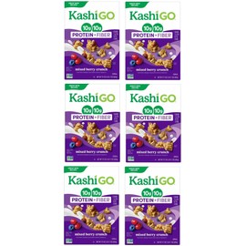 Generic Kashi Go.Cold Breakfast Cereal - Vegan Protein - Fiber Cereal - Mixed Berry Crunch - 17.7 Oz Box - Pack of 6