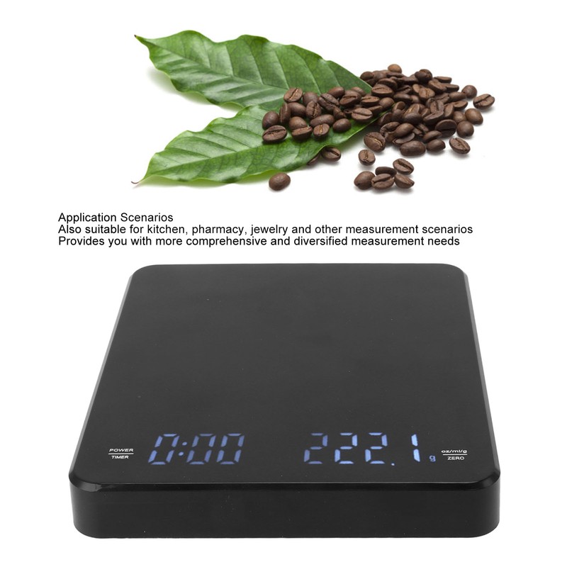 Coffee Scale USB Charging Auto Zero Clearing High Accuracy LED