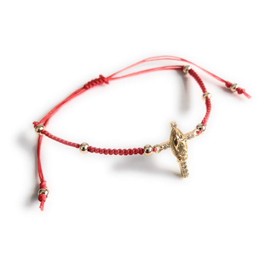 SIFRIMANIA Virgen de Guadalupe Adjustable Red String Hope Cross CharmBracelet