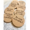 Set of Eight Princess Bride Quote Cork Coasters