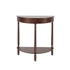 Decor Therapy Simplify Half Round Accent Table, Walnut, 28.25w 11.8d