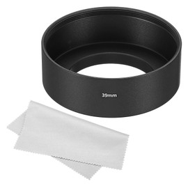 PATIKIL 39 mm Sun Visor Standard Focus Matte Surface Anti-Reflective Inner Hood with Cleaning Cloth for Camera Lens Black