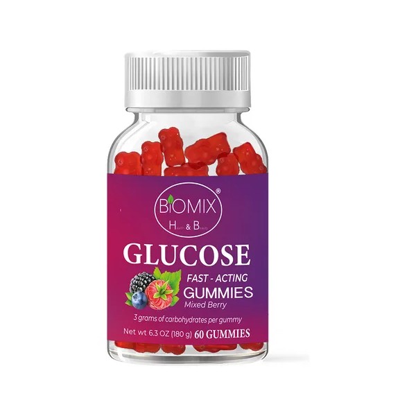 Gomitas De Glucosa De Acción Rápida Frasco Con 60 Sabor
