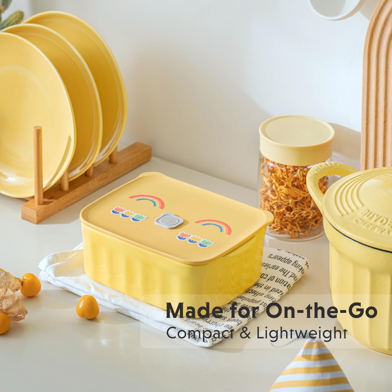 BUYDEEM Ceramic Food Storage Container with Airtight Lid, 28 oz