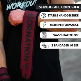 GORNATION Wrist Wraps, Performance Wrist Wraps for Fitness, Calisthenics & Strength Sports, Bandages for Gym, Wrist Support, Wrap Wraps - 1 Pair