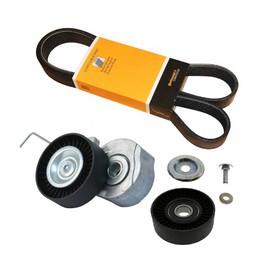 Drive Belt Kit with Tensioner and Idler Pulley LAIPZ for Land Rover LR2 (2008-2012)