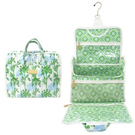 Lilly Pulitzer Travel Toiletry Bag with Handle, Pockets, and Zipper, Hanging Travel Organizer for Makeup and Toiletries (Swayin in the Breeze)