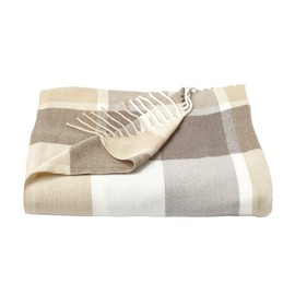 Lavish Home Soft Throw Blanket - Oversized, Vintage-Look, and Cashmere-Like Woven Acrylic Throw for Breathable Comfort (Gray/Tan Plaid)