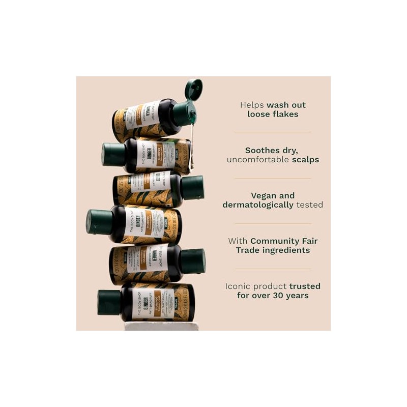 The Body Shop Ginger Anti Dandruff Shampoo, Green, Honey, 400
