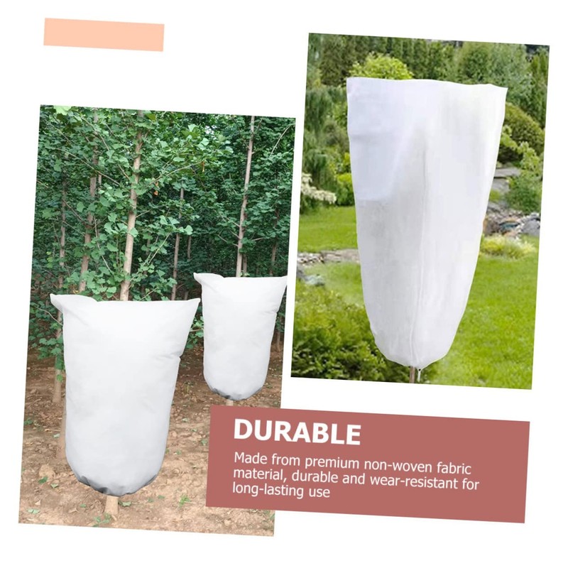 Totority 3pcs Plant Frost Protection Cover with Drawstring Non Woven