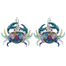 DUOWEI Cute Crab Earrings Dangle Jewellery Sea Animals Charms Gifts for Women Teenager Girls, enamel, No Gemstone