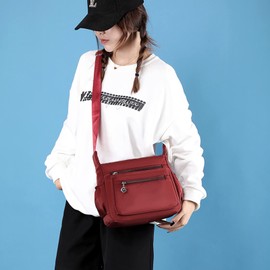 Wafybsre Purse for Women Casual Travel Multi-Pocket Messenger Bags (Red)