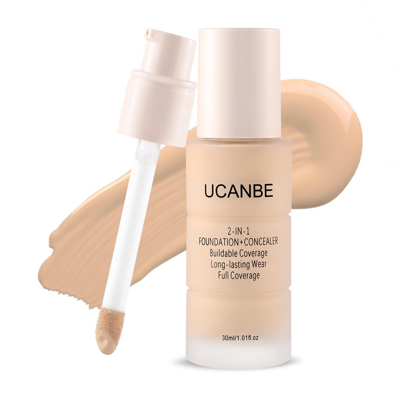 UCANBE Base de maquillaje y corrector 2 en 1, cobertura